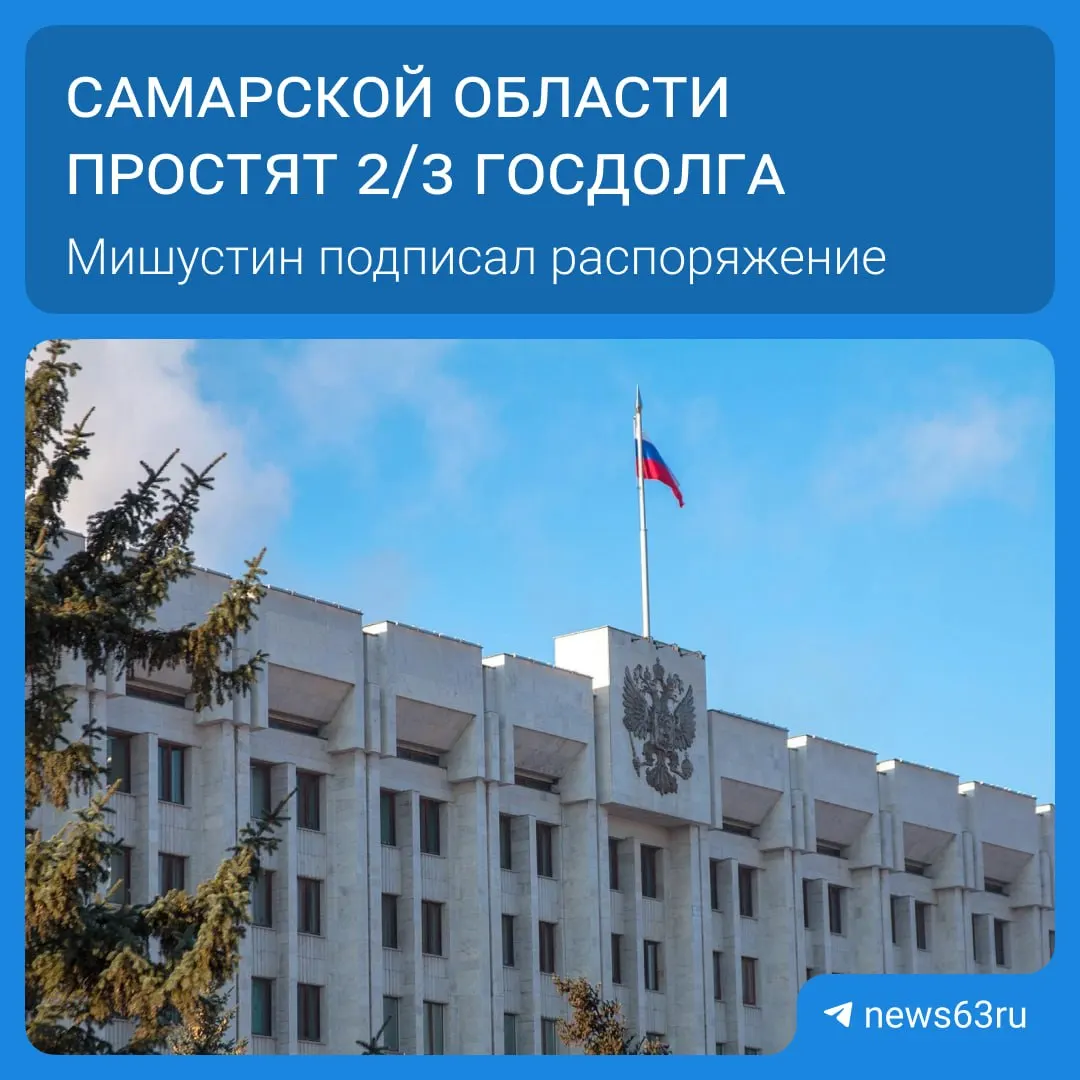 Правительство распорядилось списать задолженность Самарской области — в рамках списаний по 21 региону общая сумма превысит 114 млрд рублей; средства направят на дороги, соцпрограммы и инфраструктуру.