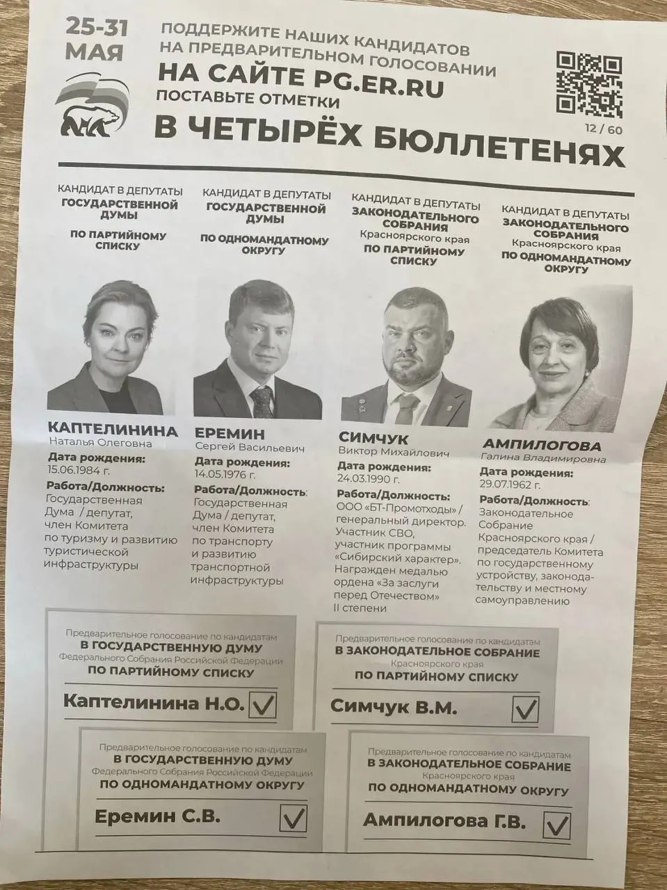 Администрации рассылают предприятиям требования и списки кандидатов, требуют отчёты и скриншоты голосования. В Красноярском крае среди продвигаемых — Виктор Симчук, которого связывают с ЧВК «Вагнер».