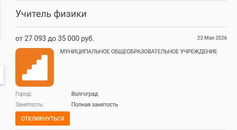В школе №93 параллель 7–8 классов год преподавали другие учителя физики. Администрация размещала объявление о вакансии, но кандидата не нашли; директор связывает проблему с низкими зарплатами.