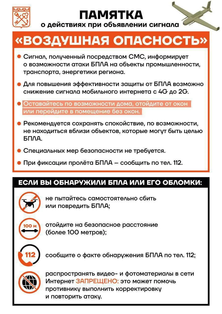Губернатор сообщил о 141 сбитом БПЛА: обломки падали в Лужском, Волосовском и Ломоносовском районах; у Большой Ижоры зафиксирован пожар. Создан оперативный штаб для контроля ситуации.
