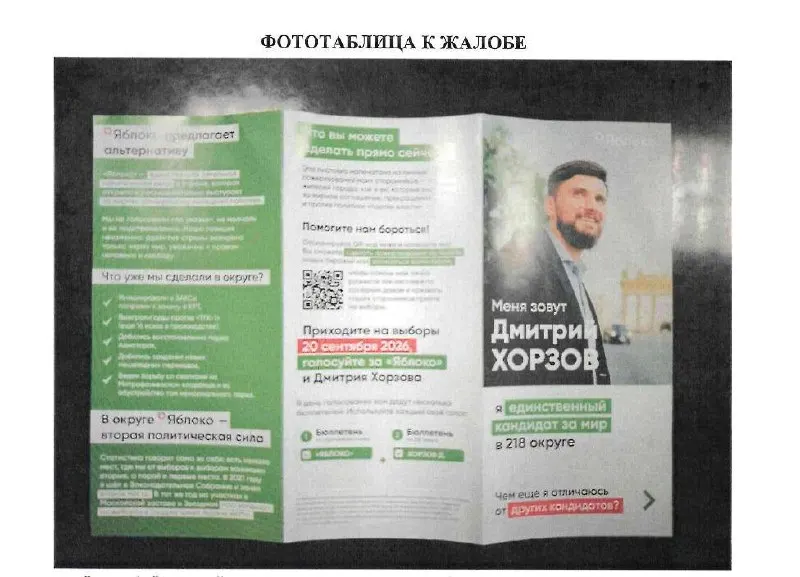 Житель Петербурга подал жалобу в территориальную избирательную комиссию на кандидата в Государственную думу, обвиняя его в дискредитации армии и призывах к нарушению целостности России.